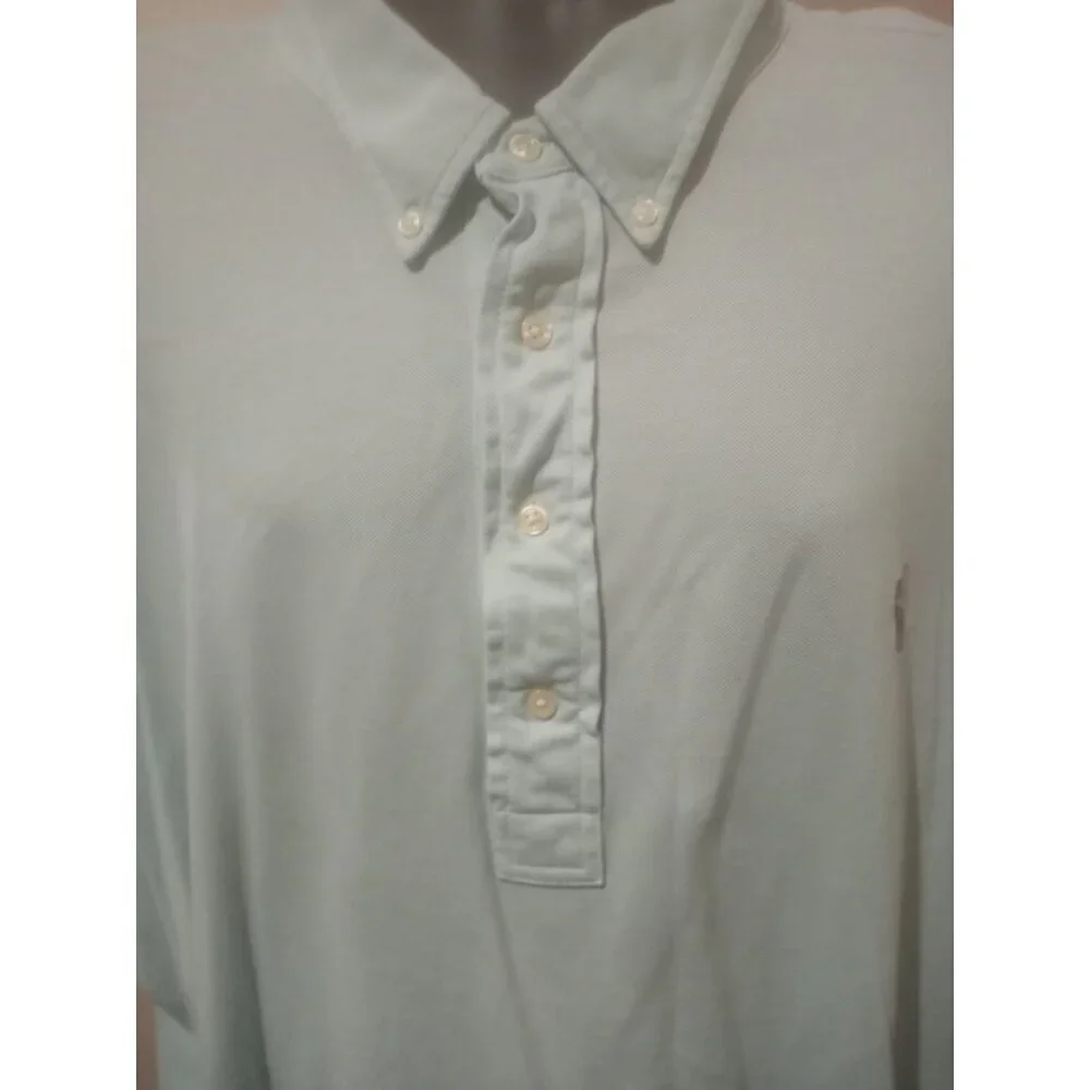 Ralph Lauren Polo Shirt Mens 3XL 3XB Blue Knit Oxford Short Sleeve Polo Shirt